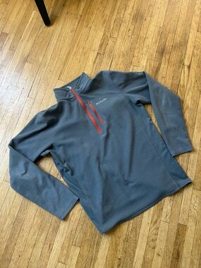 Columbia Men’s Slate Gray Performance Fleece with Red Zip
